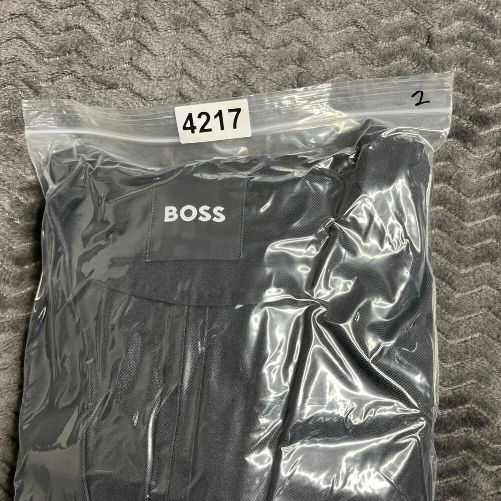 Hugo Boss Suit 42 R Mens Dark Grey Wool Linen Slim fit